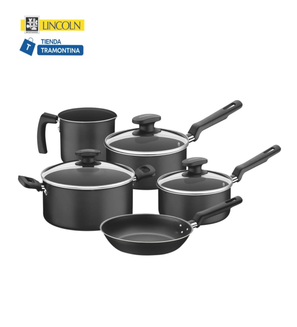 BATERIA LORETO Tramontina Negra 5piezas 082